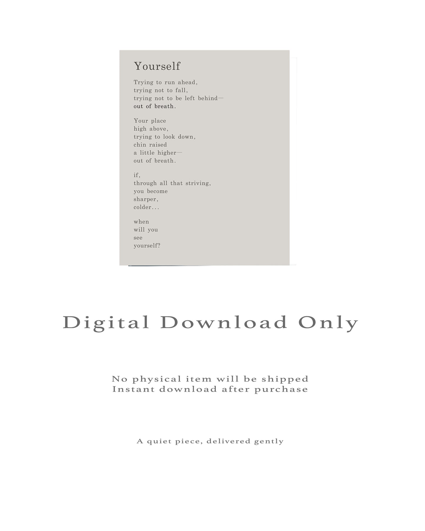 Yourself | Series 4 | Minimal Poetry Poster | Digital Download