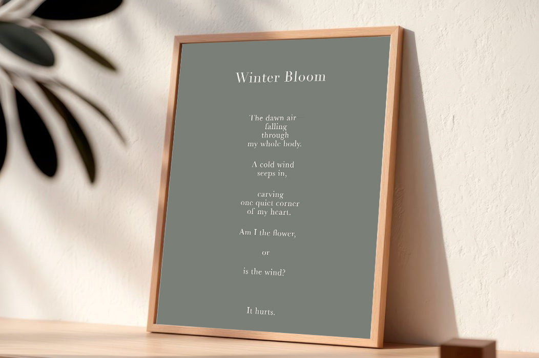 Winter Bloom | Series 3 | Minimal Poetry Poster | Digital download