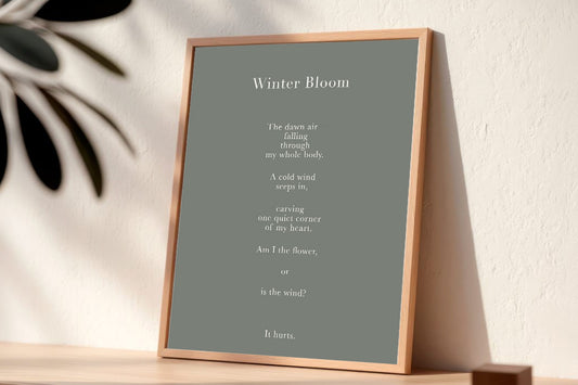 Winter Bloom | Series 3 | Minimal Poetry Poster | Digital download