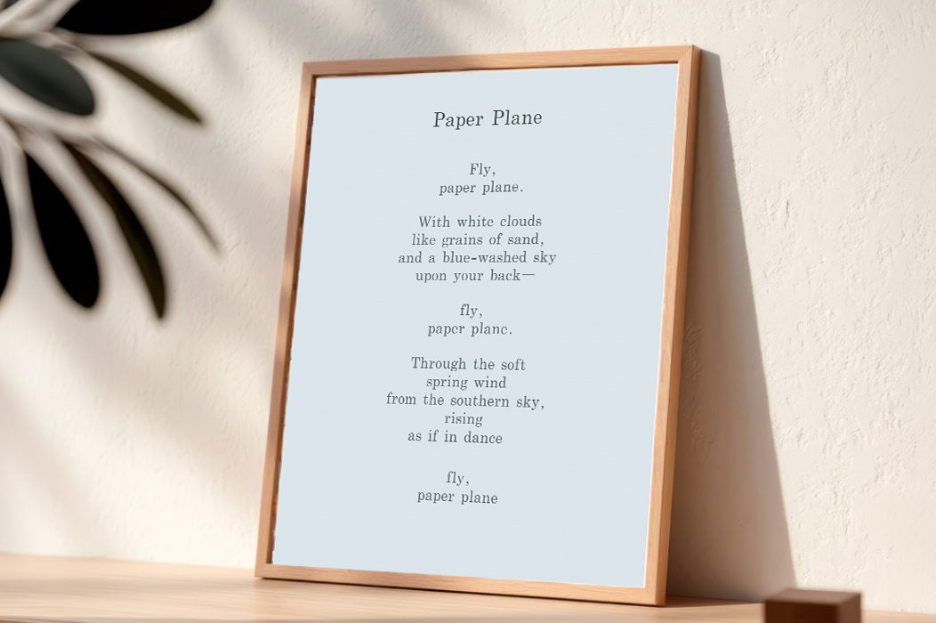 Paper Plane | Series 5 | Minimal Poetry Poster | Digital Download