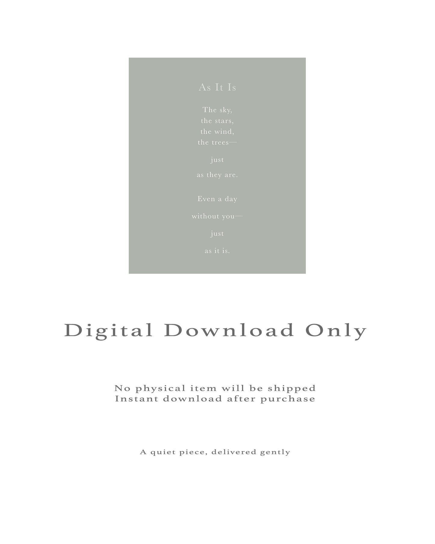 As It Is | Series 4 | Minimal Poetry Poster | Digital Download