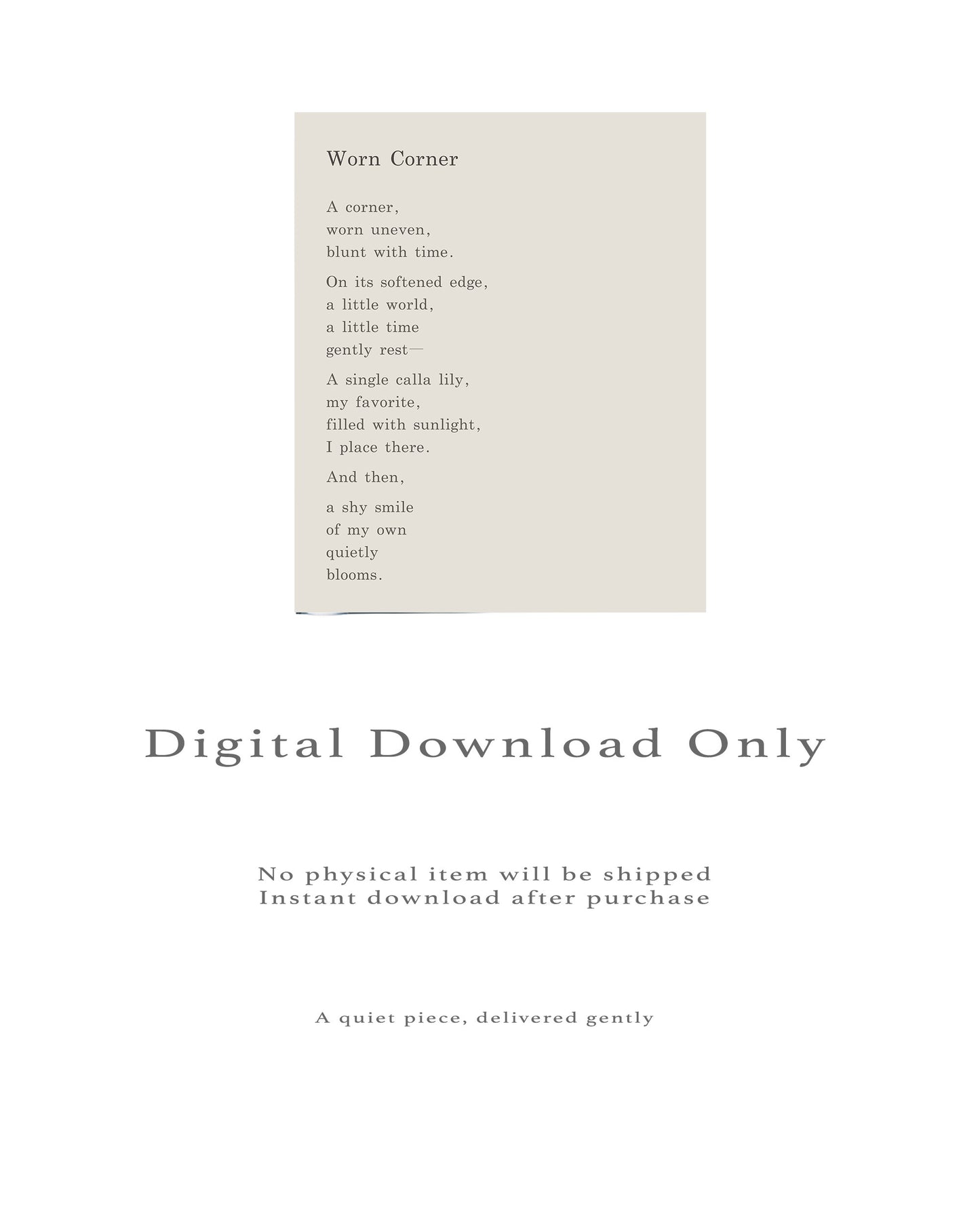 Worn Corner | Series 5 | Minimal Poetry Poster | Digital Download