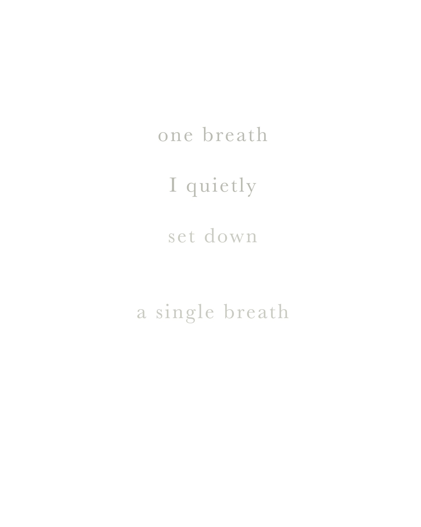 One Breath. | Boomiya Minimal Poetry Print