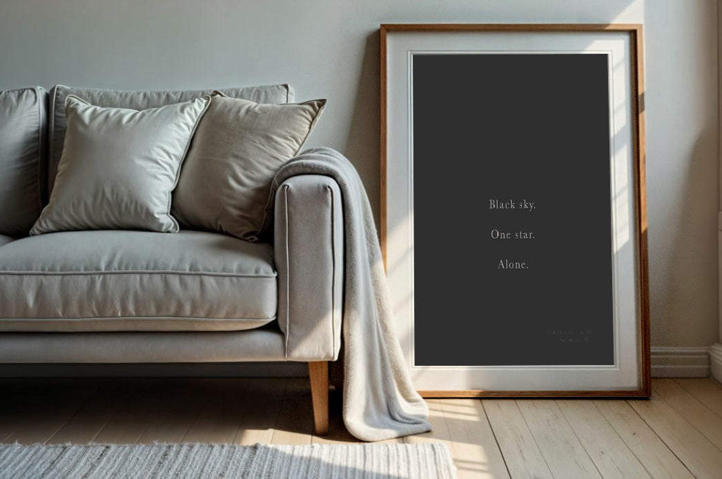 Black Sky, One Star | Boomiya Poetry Print