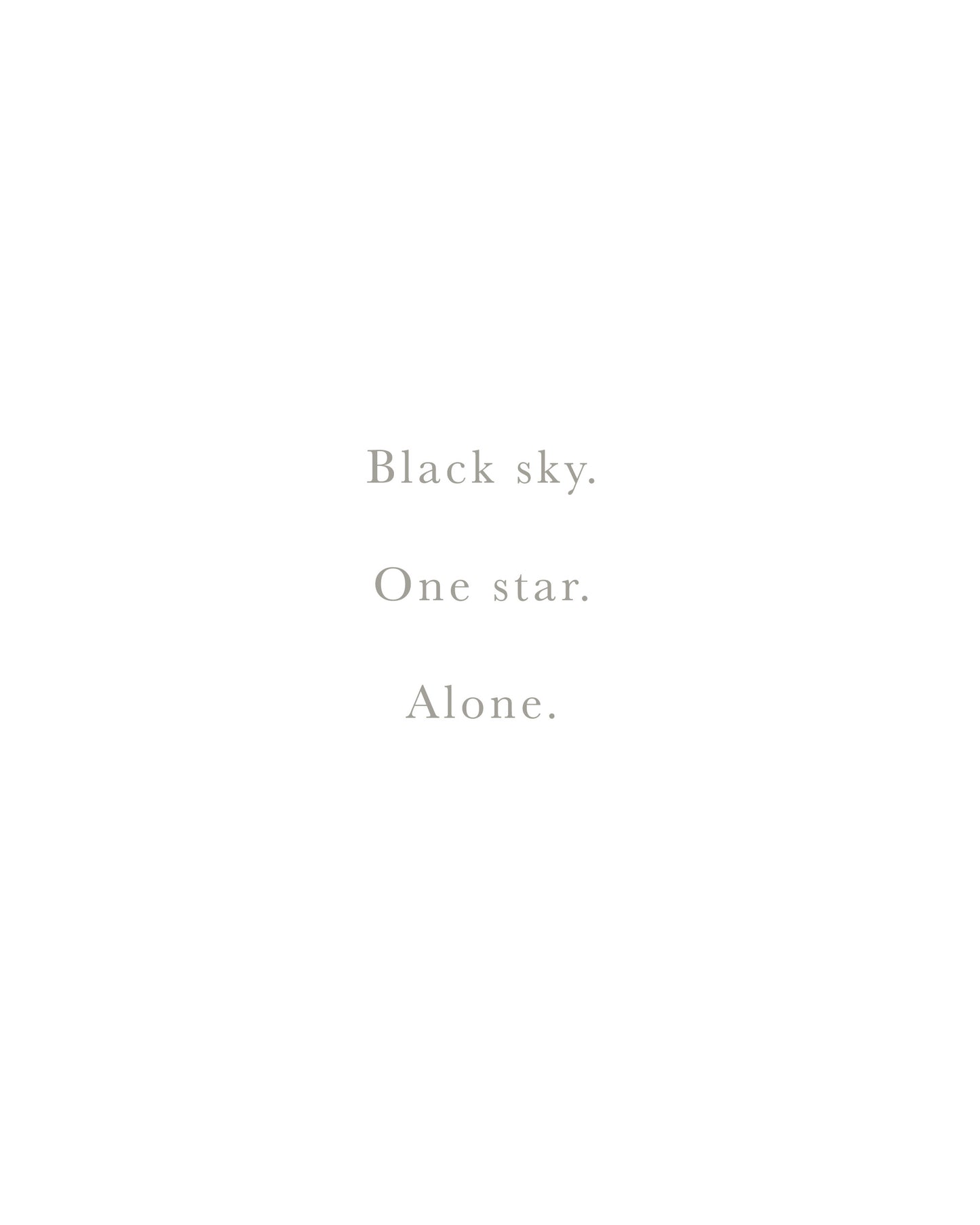 Black Sky, One Star | Boomiya Poetry Print