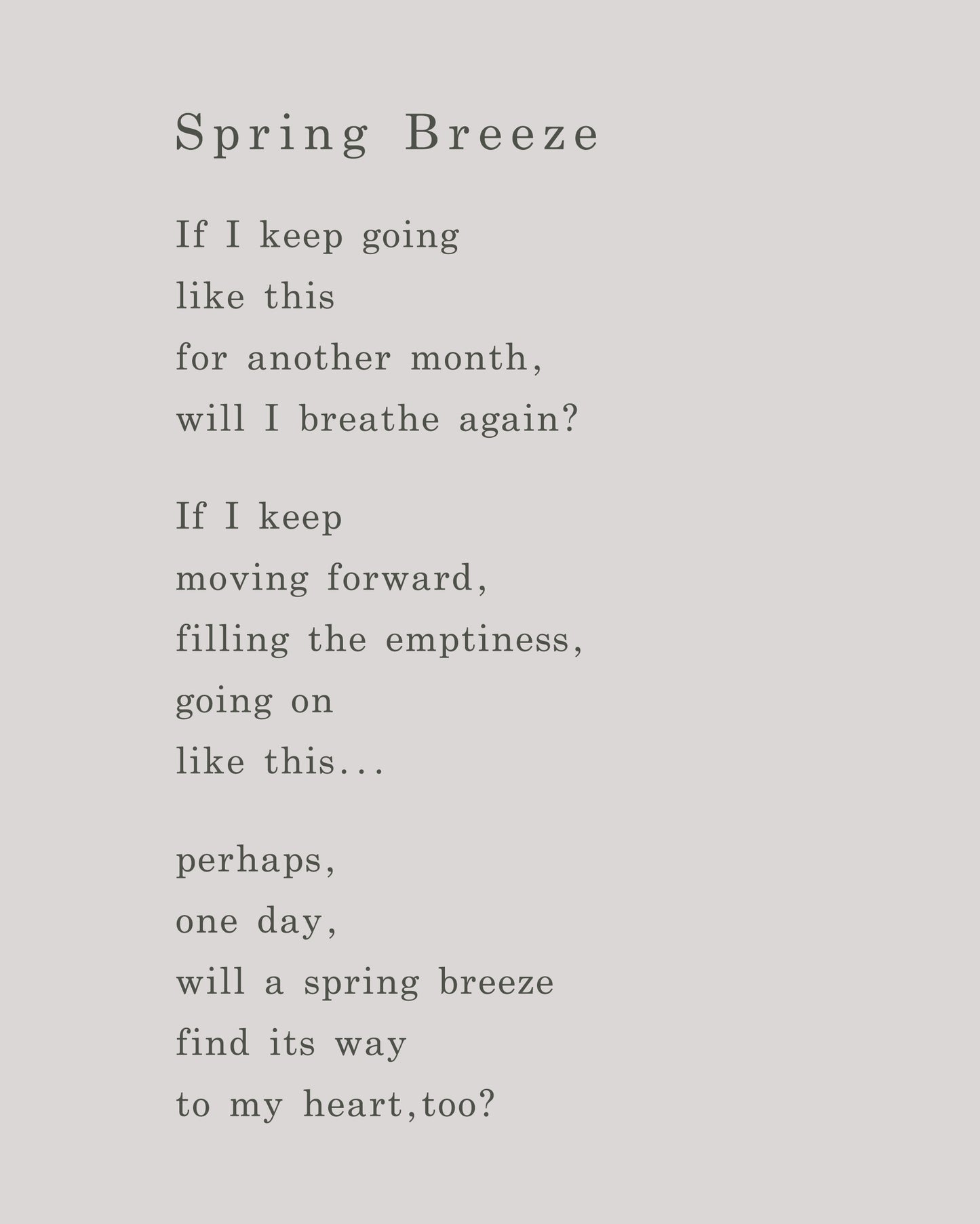 Spring Breeze | Series 4 | Minimal Poetry Poster | Digital Download