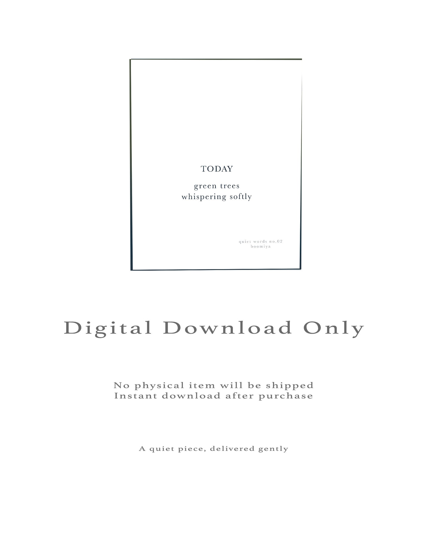 Today, | Boomiya Minimal Poetry Print