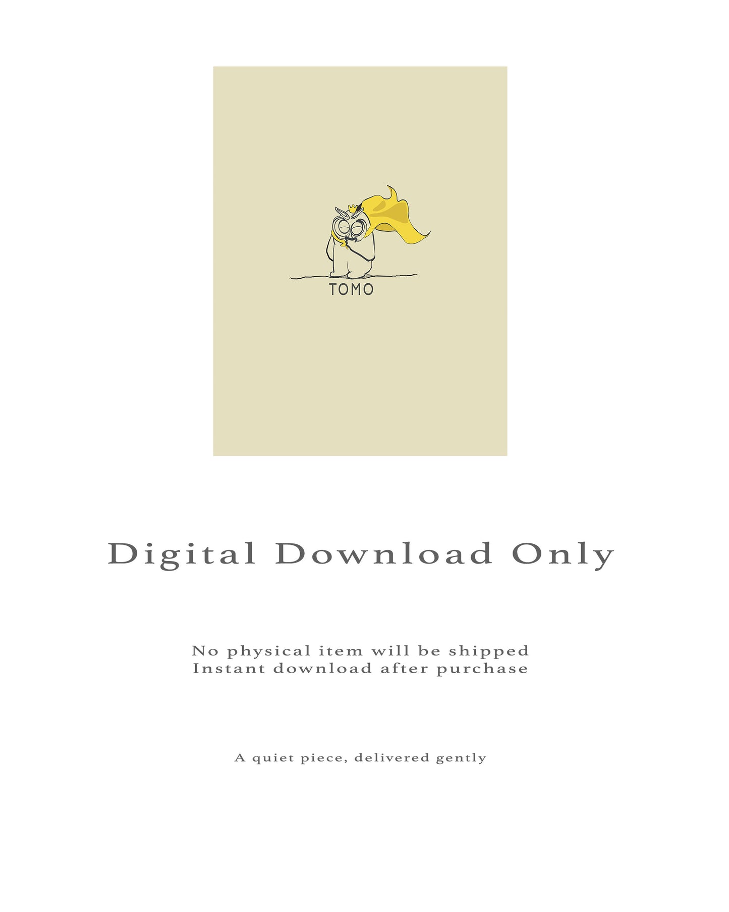 Tomo| Quiet Owl Digital Poster
