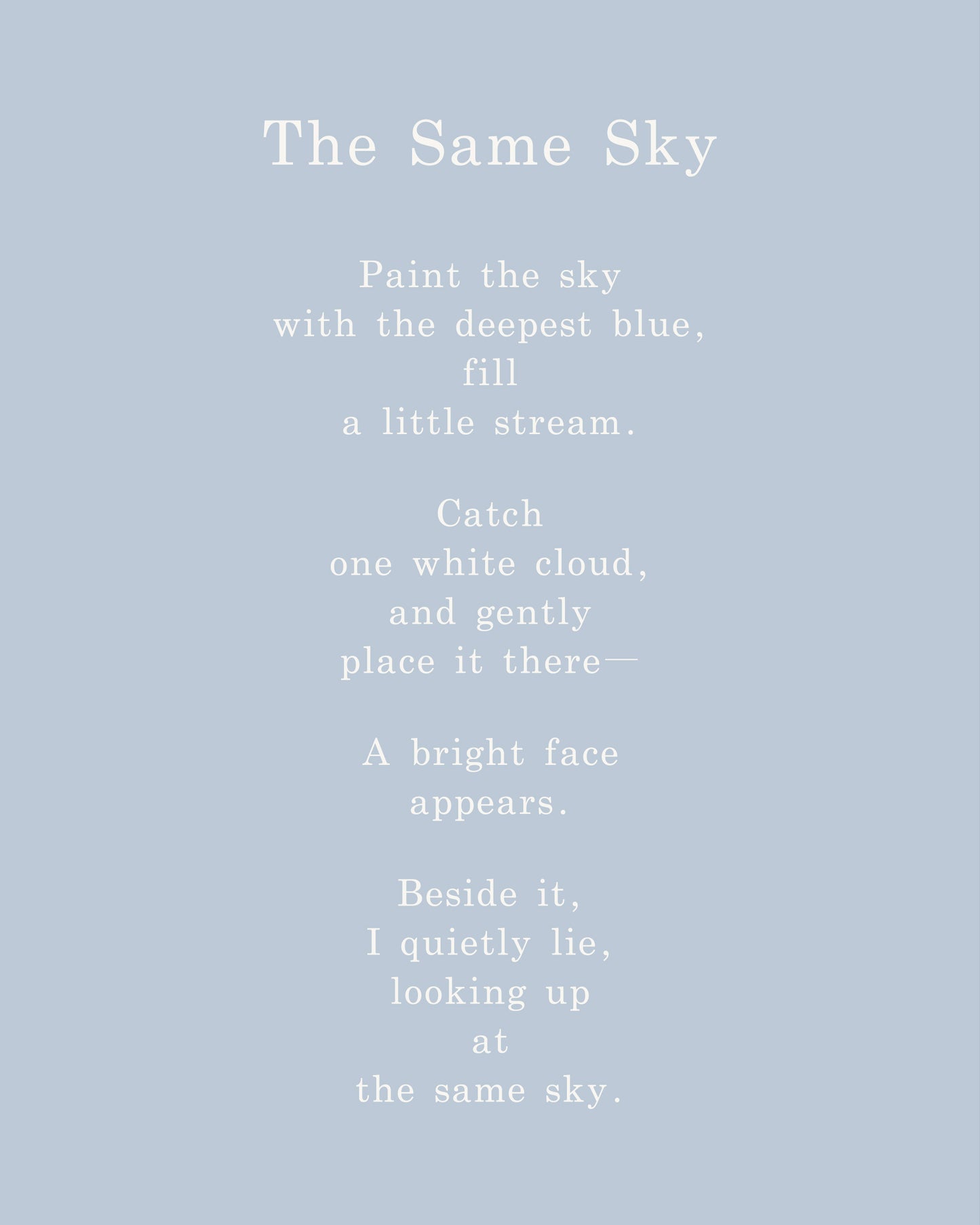 The Same Sky | Series 4 | Minimal Poetry Poster | Digital Download