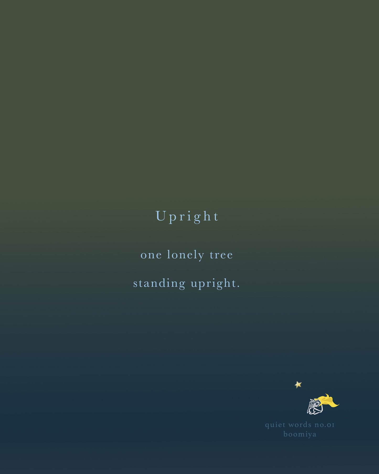 Upright. | Boomiya Monimal Poetry Print