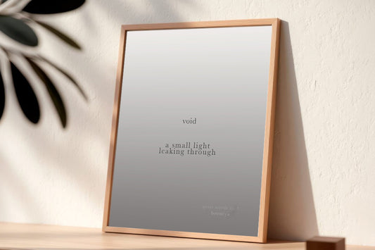 Void. | Boomiya Minimal Poetry Print