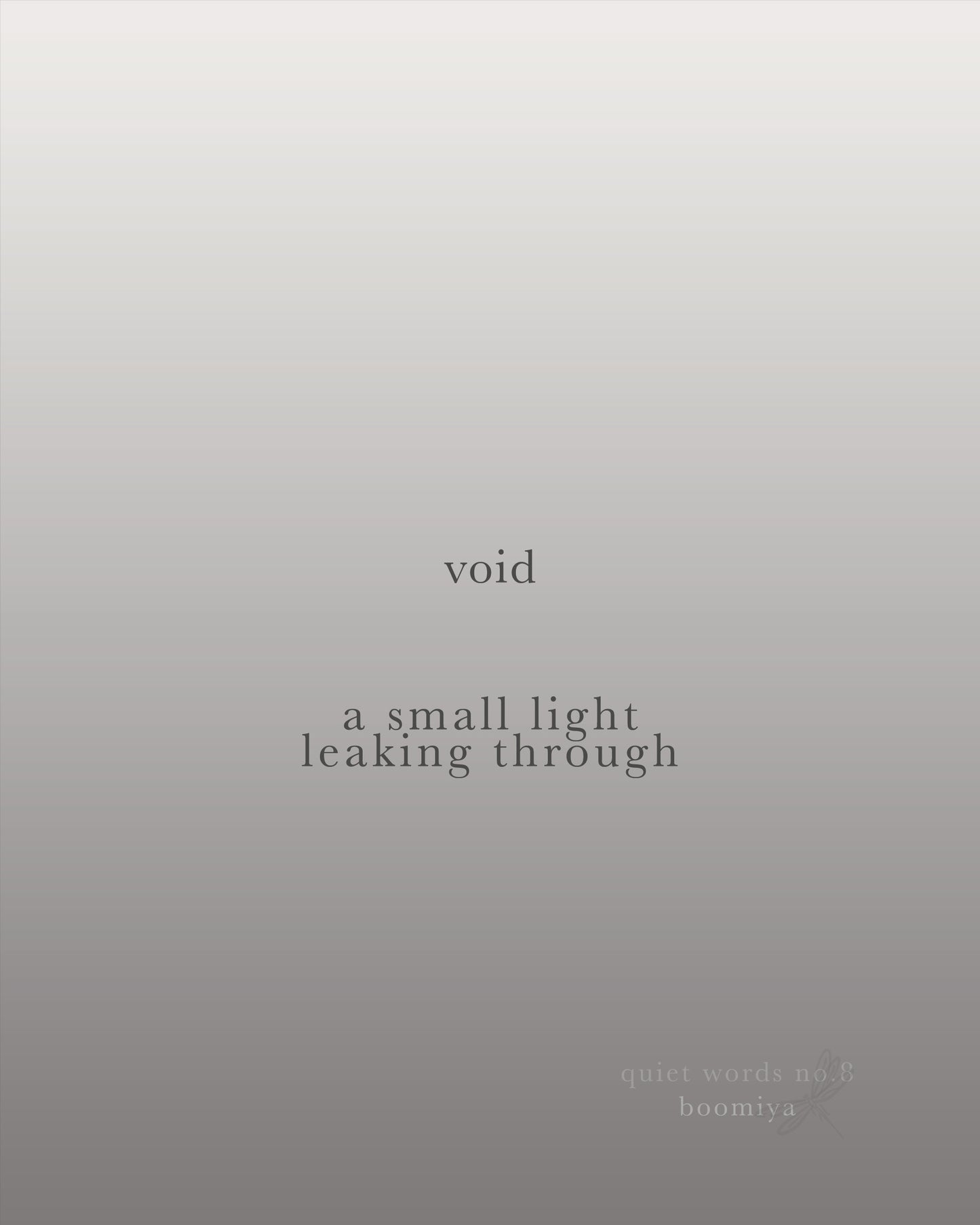 Void. | Boomiya Minimal Poetry Print