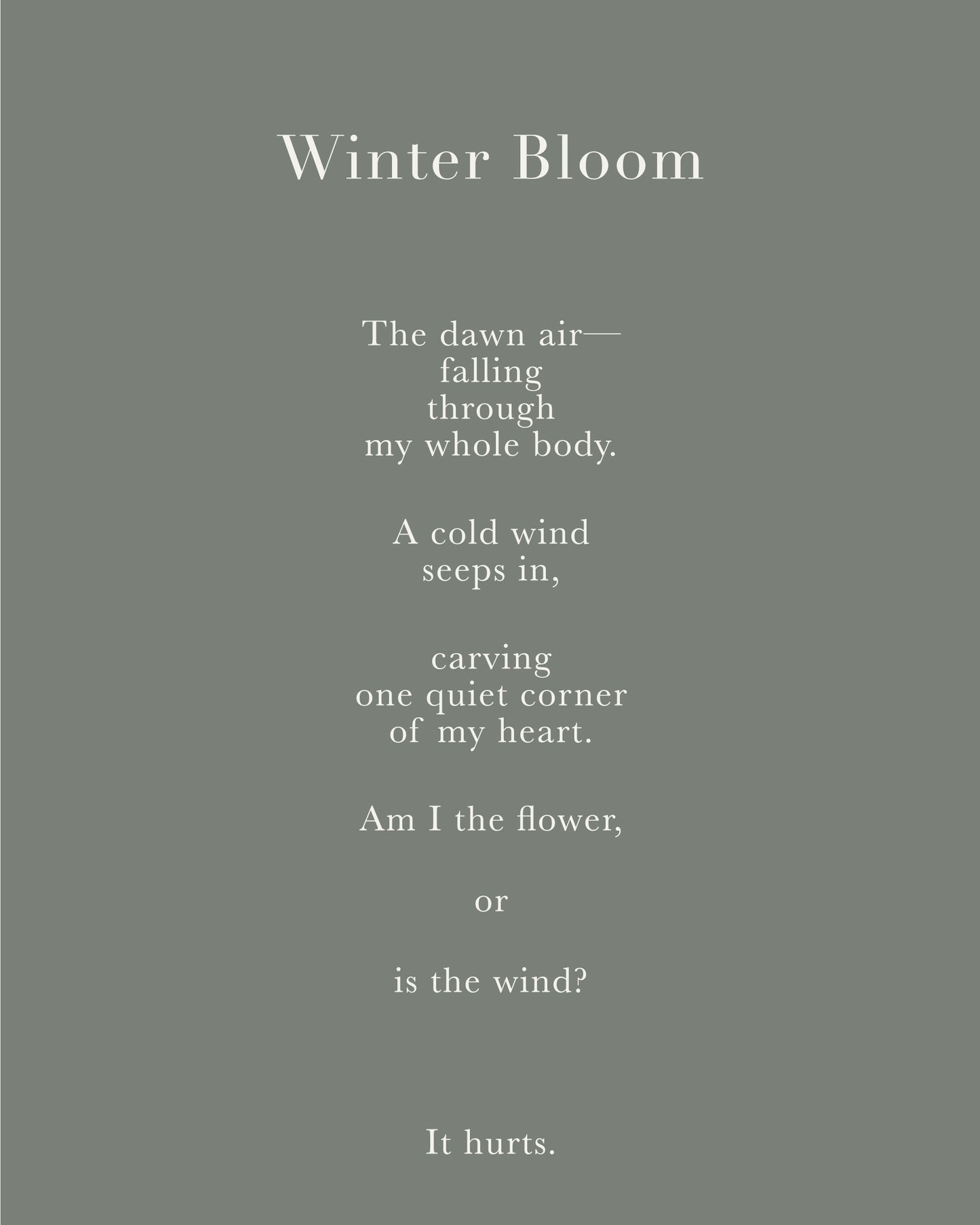 Winter Bloom | Series 3 | Minimal Poetry Poster | Digital download