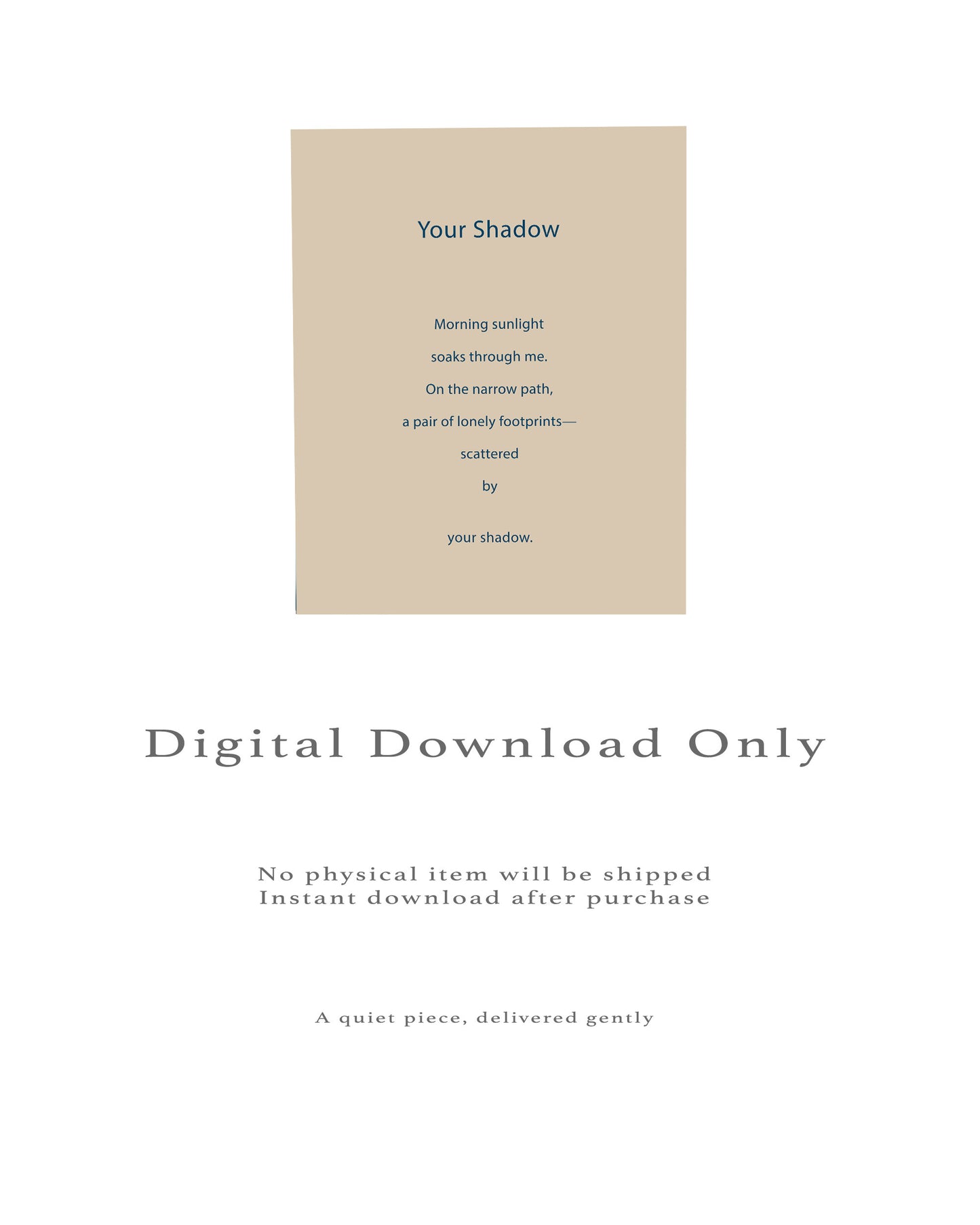 Your Shadow | Series 3 | Minimal Poetry Poster | Digital Download